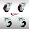 Service Caster 3.5 Inch SS Maroon Polyurethane Swivel Top Plate Caster Set with 2 Brakes SCC SCC-SS20S3514-PPUB-MRN-2-TLB-2 - alternate 6